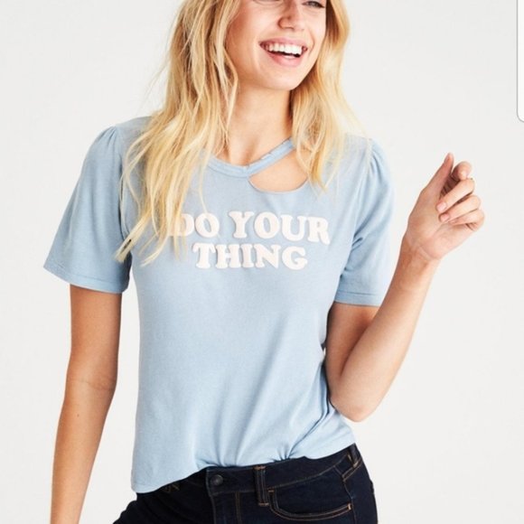 American Eagle Outfitters Tops - AEO Do Your Thing Graphic Tee Crop Top M